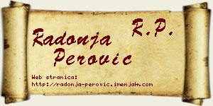 Radonja Perović vizit kartica